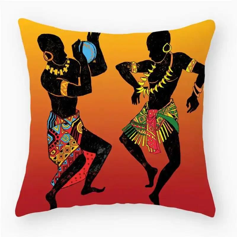 African Female Pattern Throw Pillow Cover With Short Plush Print For Living Room Sofa Decoration Cushion Cover Pillow Covers