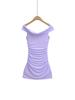 Pure Desire Women's One-Shoulder Hip-Hugging Pleated Slimming Mesh Dress