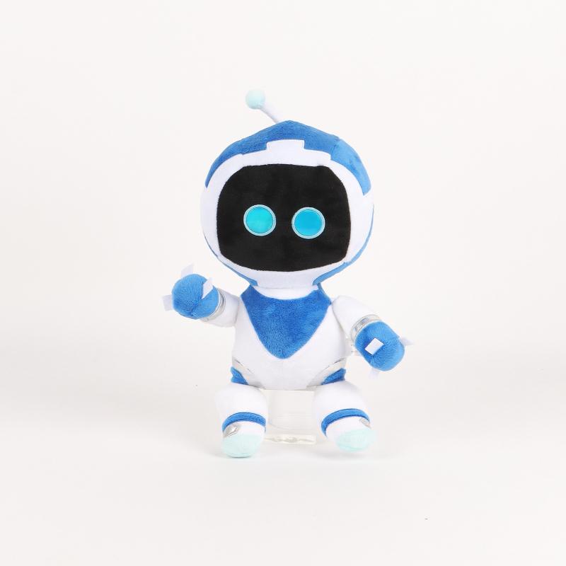 Yeni Sevimli Astro Robot Peluş Oyuncak Mavi ve Beyaz Antenli Bot Karakteri Yumuşak Dolgulu Peluş Bebek Erkek Kız Çocukları Oyun Severler İçin Doğum Günü Noel Hediyesi