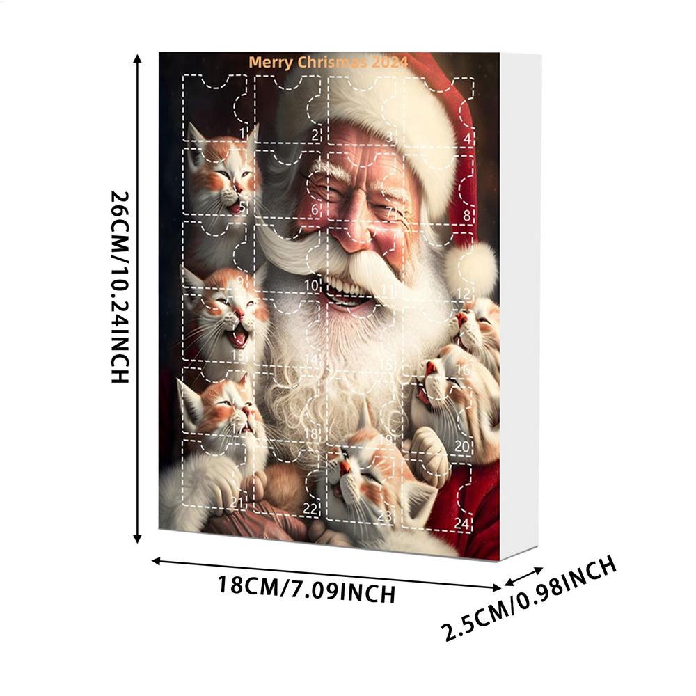 2D Acrylic Cat Advent Calendar - 24 Days Christmas Countdown Calendar with Kitten Toys, Fun Holiday Surprise Gift for Children