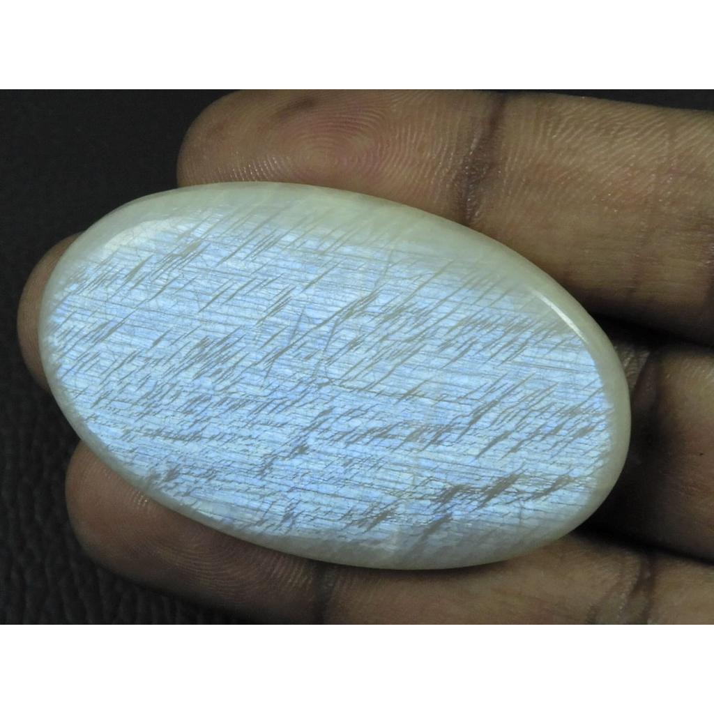 30X50X06MM Natural Moonstone Fire Caystal Oval Cabochon Loose Gemstone G-129