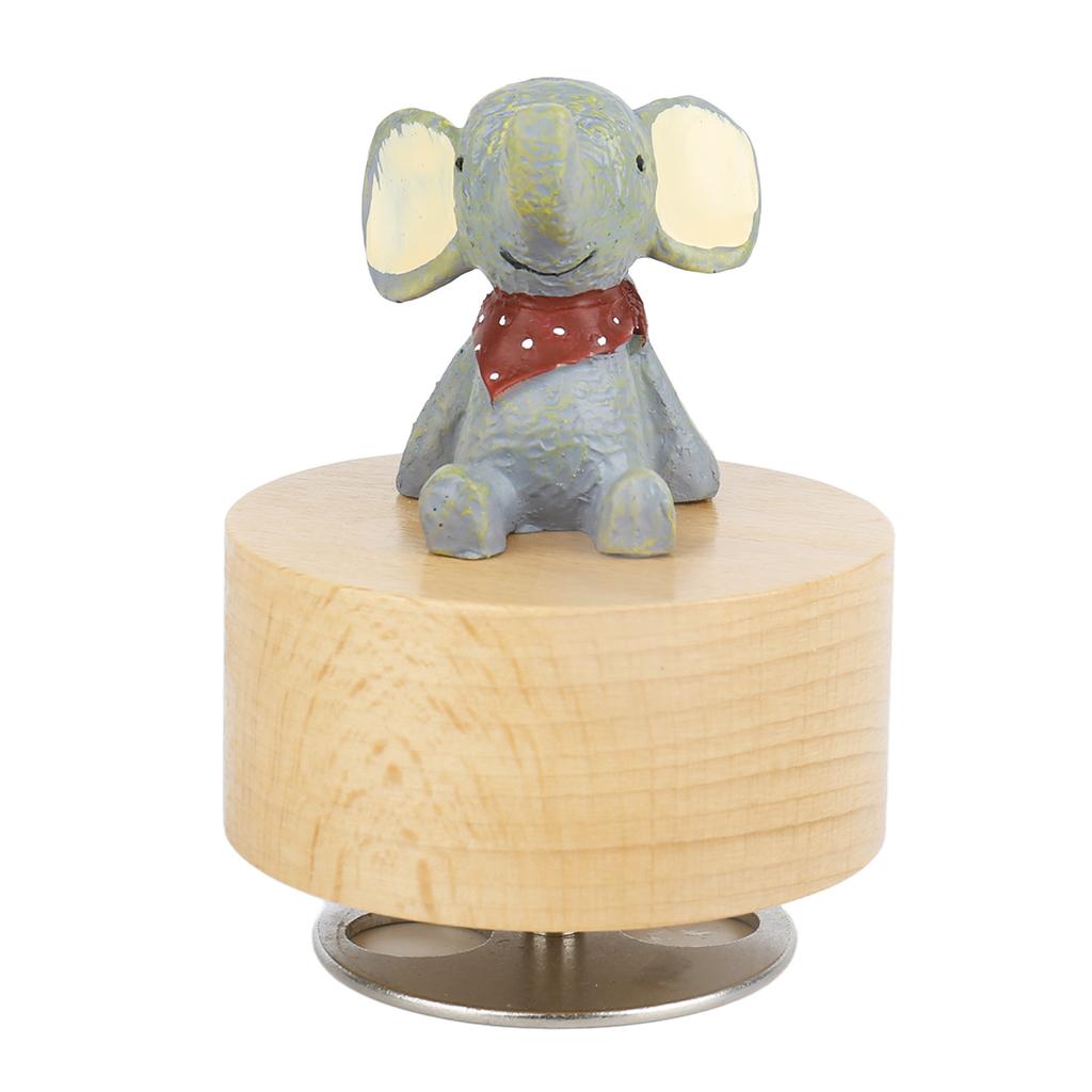 Music Box Round Shape Animal Style Pleasing Melody Exquisite  Wooden Musical Box for Kids Fam