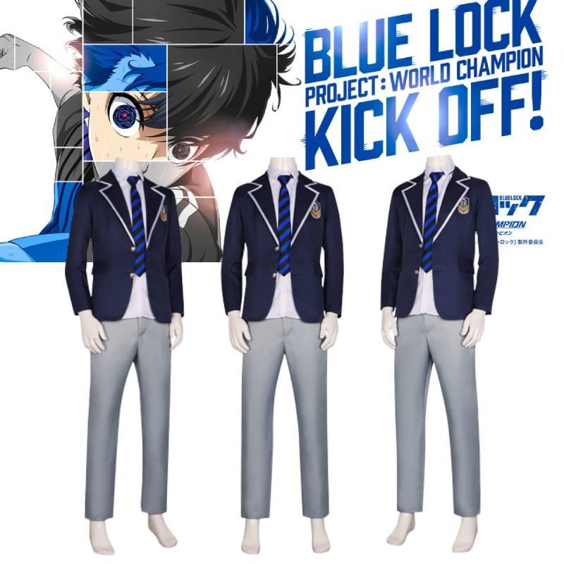 Blue Lock Cosplay Suit Isagi Yoichi School Uniforms Coat Tie Shirt Pants Costume