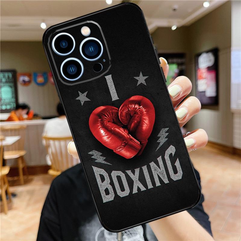 I Love Boxing Case For iPhone 17 16 15 14 13 12 11 Pro Max Mini Plus 16e 17 Air Bumper Cover Accessories