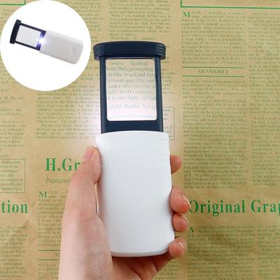 4X Magnification Pocket Magnifying Glass Rectangular Shape Lighted Magnifier  Reading Maps