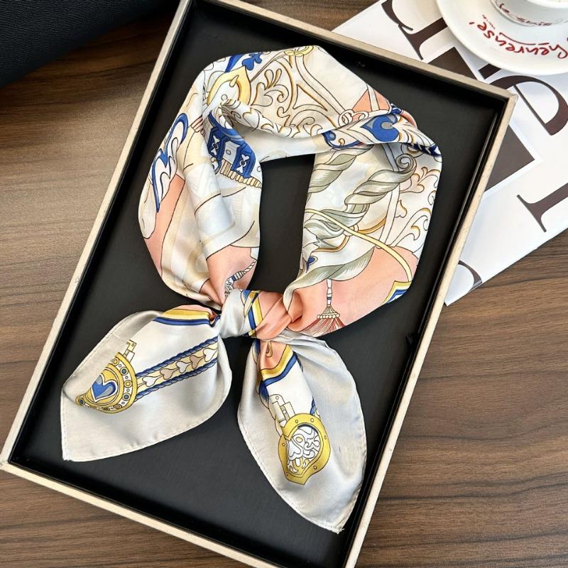 Polka Dot Silk Scarf Square Scarf High-end New Versatile Decorative Scarf Scarf Scarf Neck Cashew Flower Scarf Shawl Can Be Used As a Tube Top