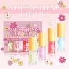 4Pcs Fruit Flavored Lip Gloss Set, Shiny Glaze with Moisturizing Nourish for Women and Girls, Vegan & Non-Sticky Lip Care