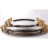 Golden Oval Stainless Steel Big Round Plate Tray Buffet Candy Cake Fruit Mirror Plate Hotel Restaurant Grill Wedding Cute Dish