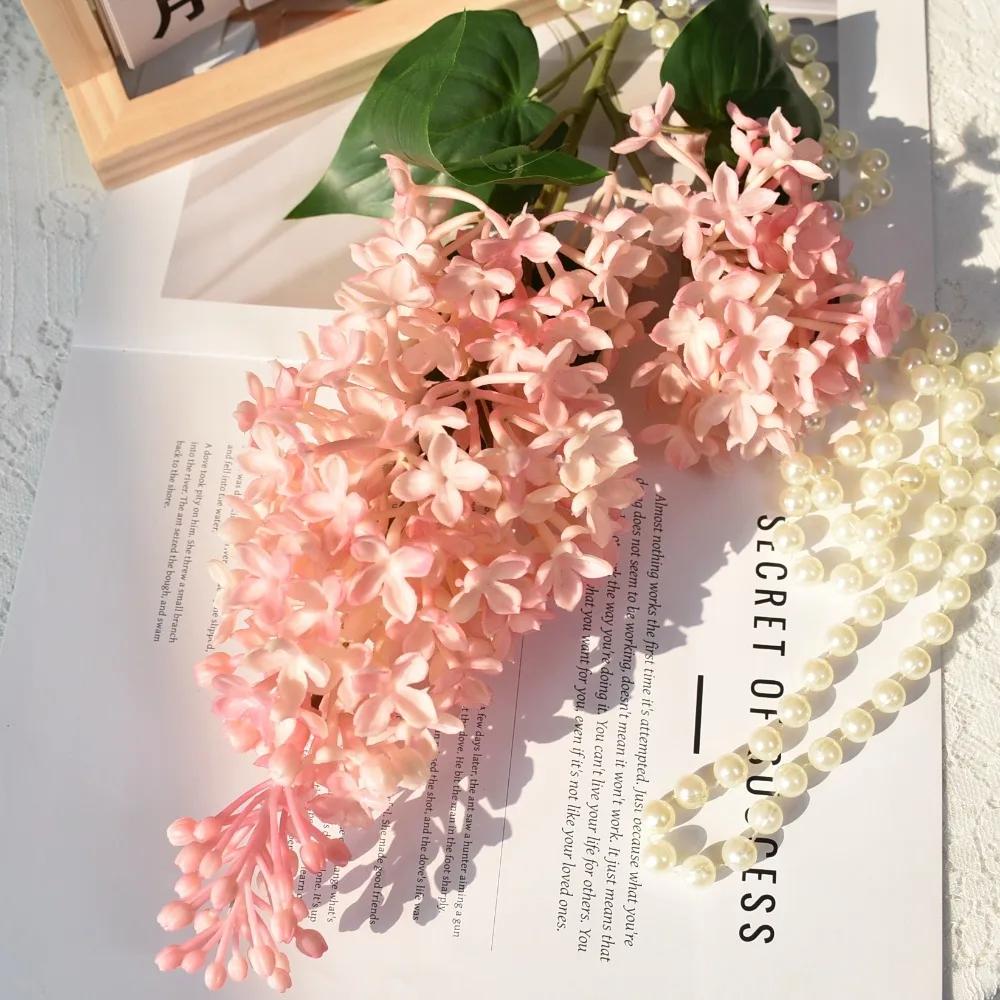 Pink Purple Artificial Silicone Lilac Flower 75 Cm Simulation Plastic Fake Flower Artificial Faux Plants Home Wedding Decoration