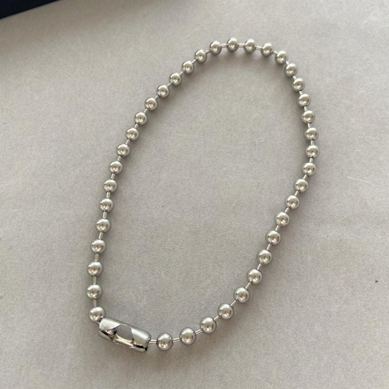 Hip-hop Metal Ball Bead Aesthetic Necklace Fashion Simple Clavicle Chain Women