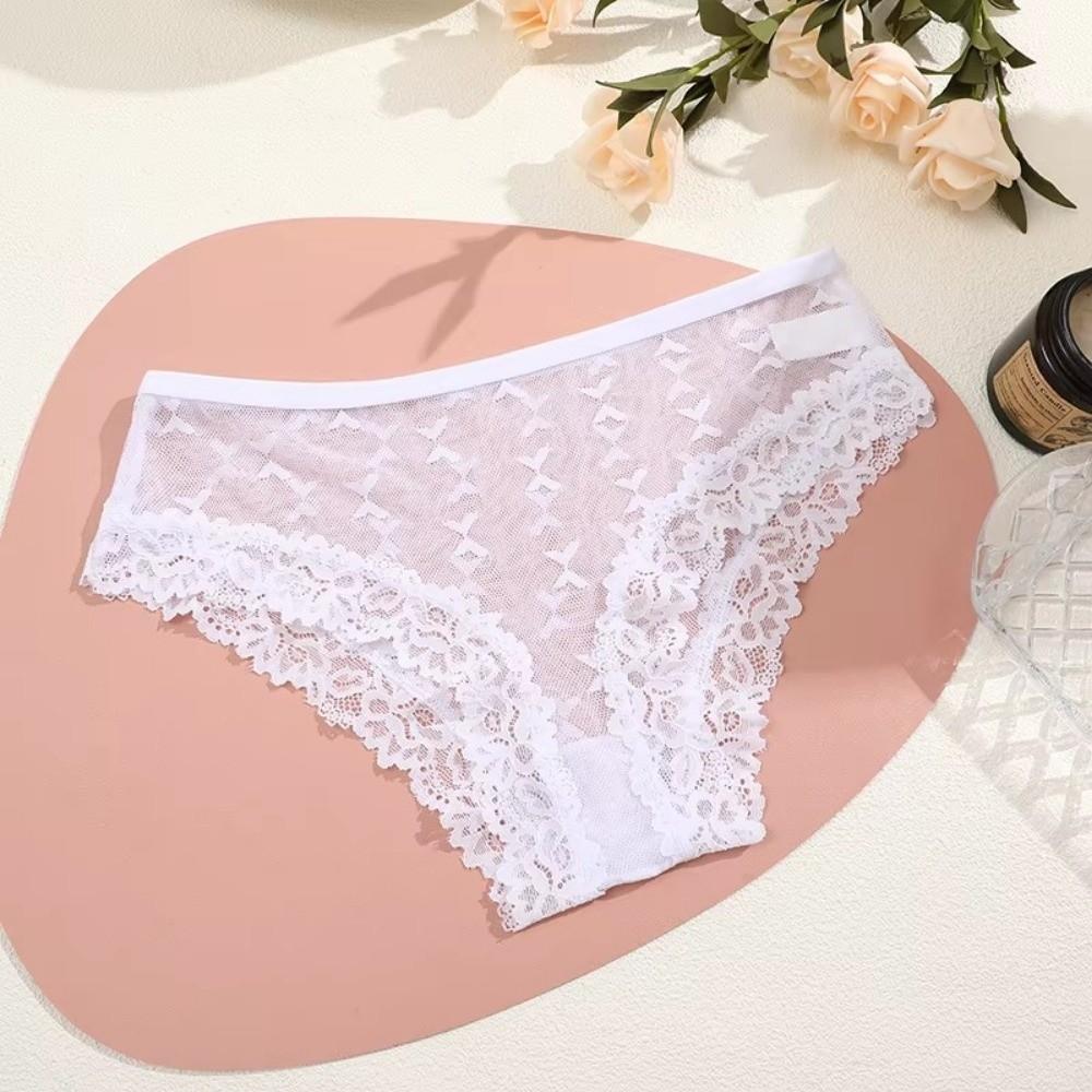 Seamless Sheer Mesh Underwear Transparent Perspective Underwear Women Lace Panties  Gifts