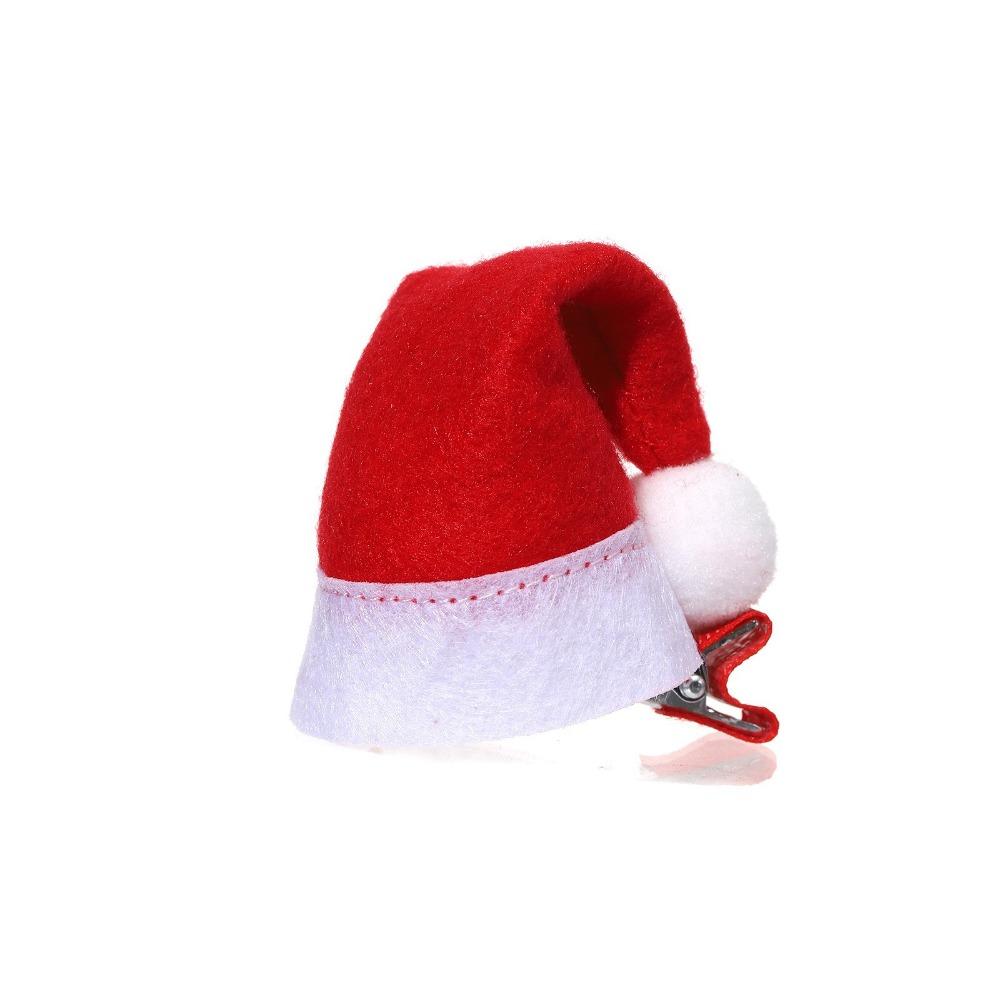 10Pcs Santa Christmas Hat Clips Mini Hair Grips Barrettes New Christmas Hair Clips  Christmas