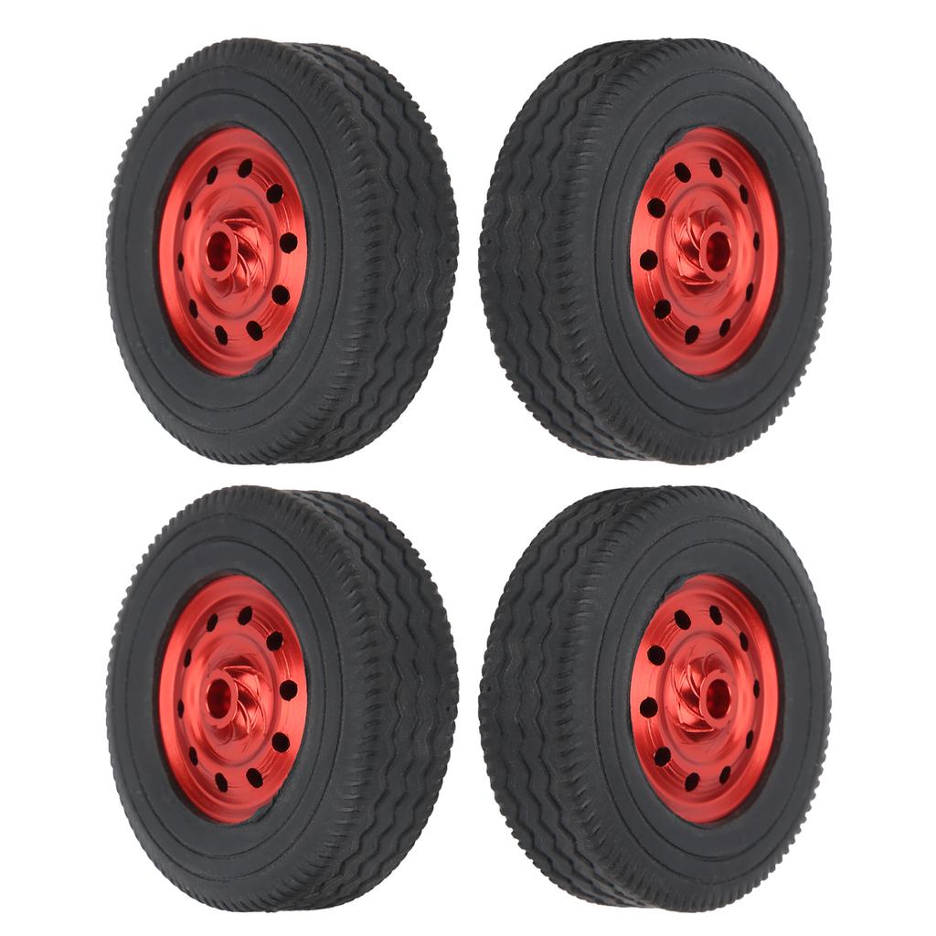 4Pcs RC Wheel Remote Control Tires Rubber Aluminum Alloy Accessories for WPL D12 Car