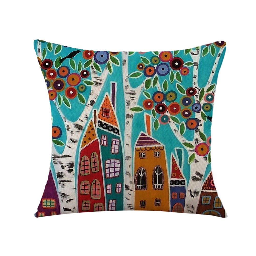 Pillow Printed Cartoon Pillowcase Car Pillow Bedside Backrest Cushion Cover Linen Pillowcase