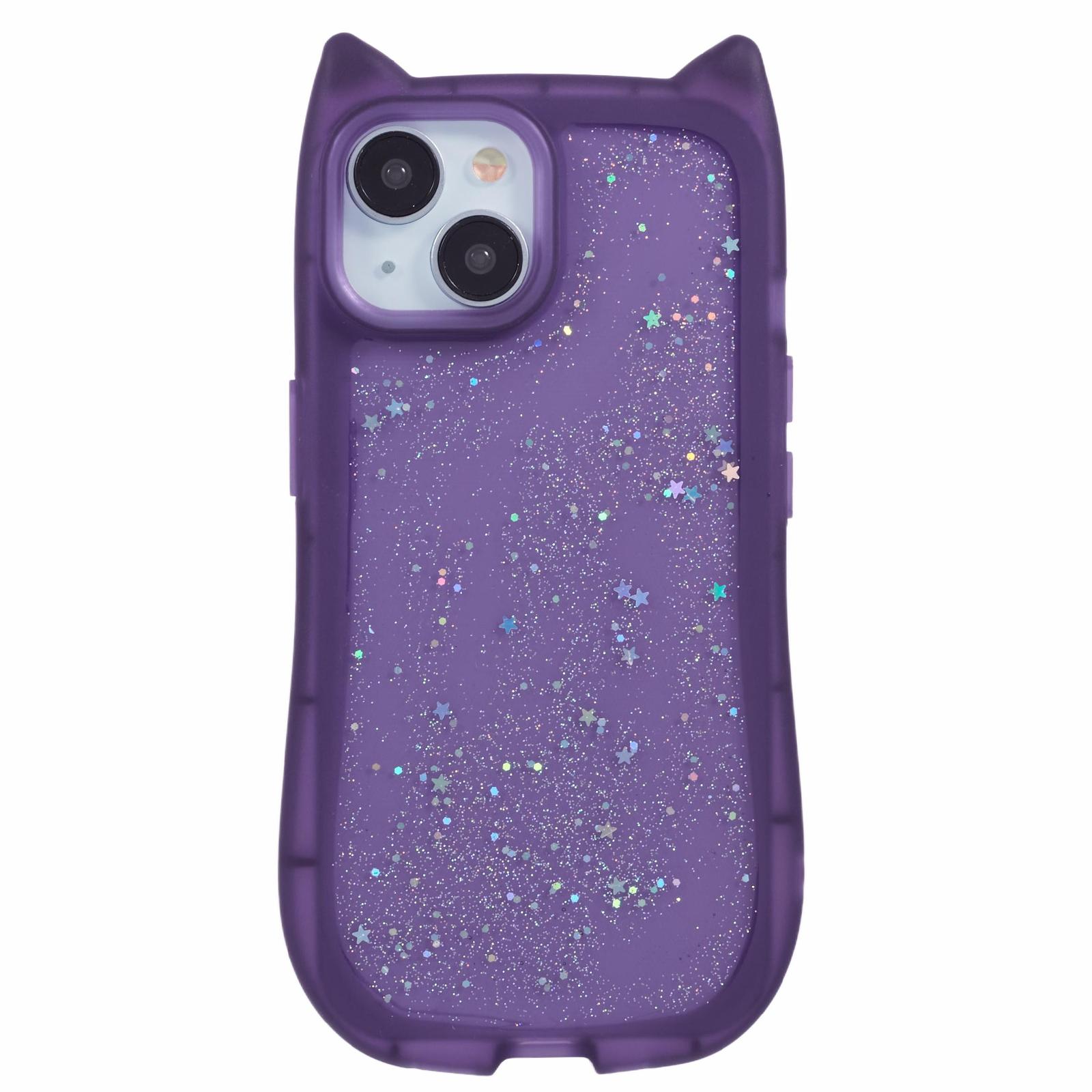 

JTW Series For iPhone 15 Plus Case Epoxy Design TPU Phone Cover Transparent Purple
