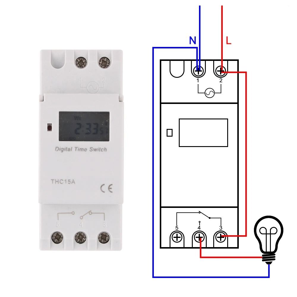 1Pcs Programmable THC15A Weekly 7 Days Relay Control Durable Digital Timer Switch