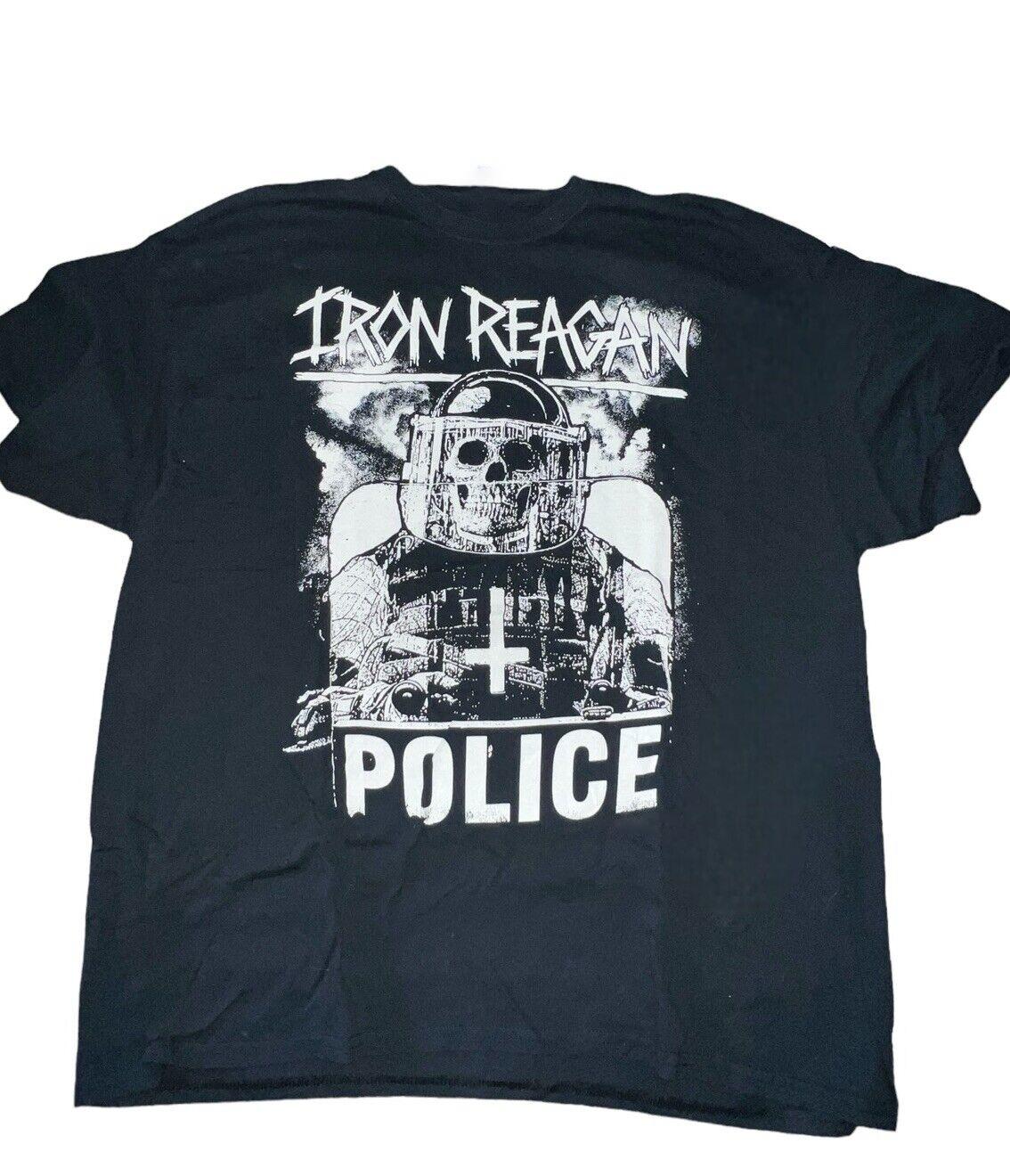 Футболка Iron Reagan Police Black Skeleton 100% хлопок унисекс S-5XL UB123 4XL