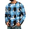 Men's Corduroy Long Sleeve Neck Shirt with Christmas Print for Holiday Casual Wear