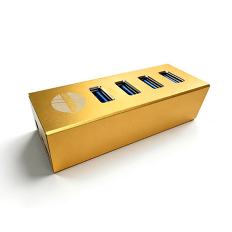 Comtop 4-in-1 USB 3.0 Hub with 4 Ports Aluminum Alloy Gold for MacBook and Laptops 12-Month Warranty in Stock