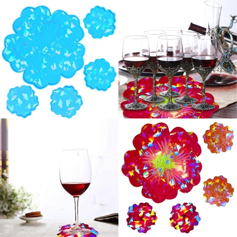 Harz-Untersetzer-Silikonformen, langlebige Silikon-Untersetzer-Formen für Harzguss, Tassenmatte, Epoxidharz-Form, Kunsthandwerk, Dekoration