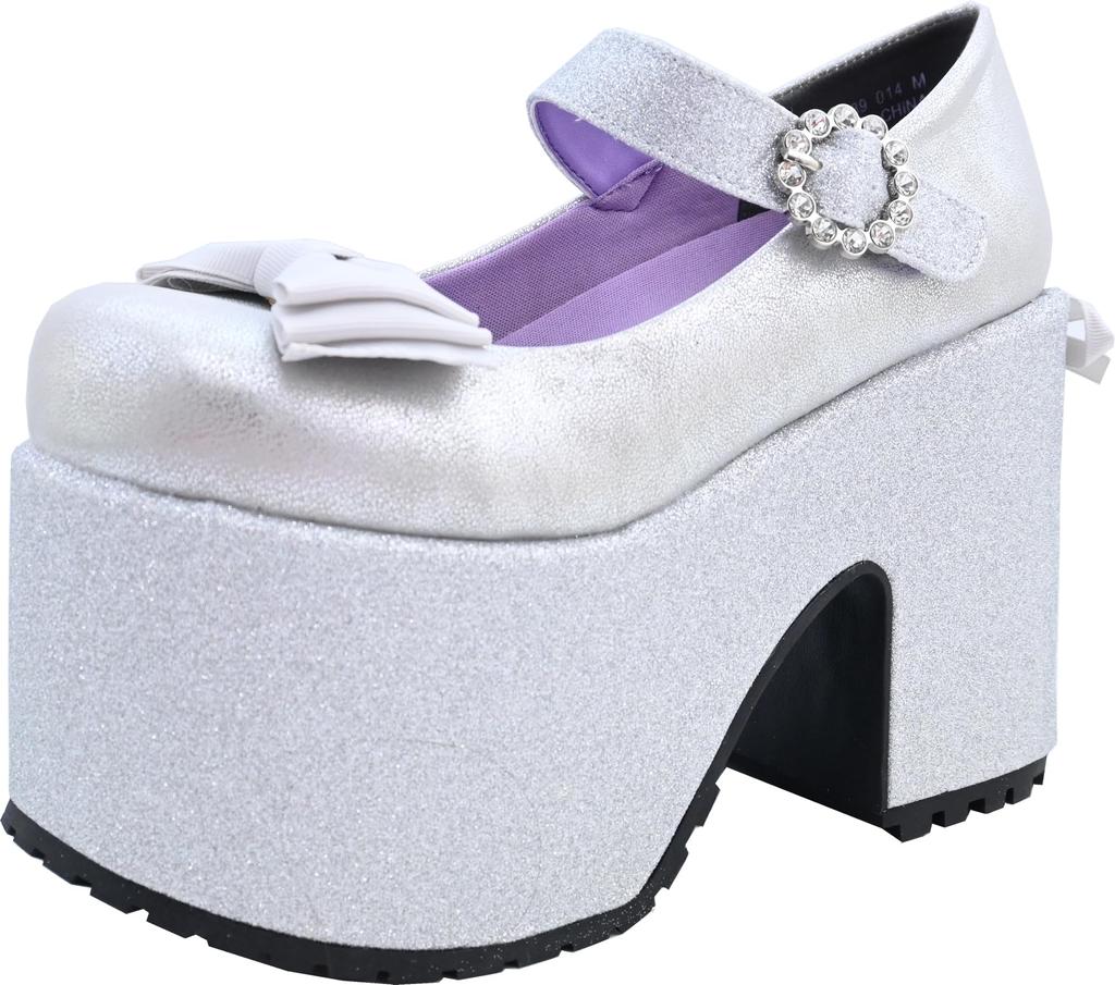 Yosuke Women's Silver Combination Pumps, Sizes 4450039, Sizes 23.0cm-23.5cm