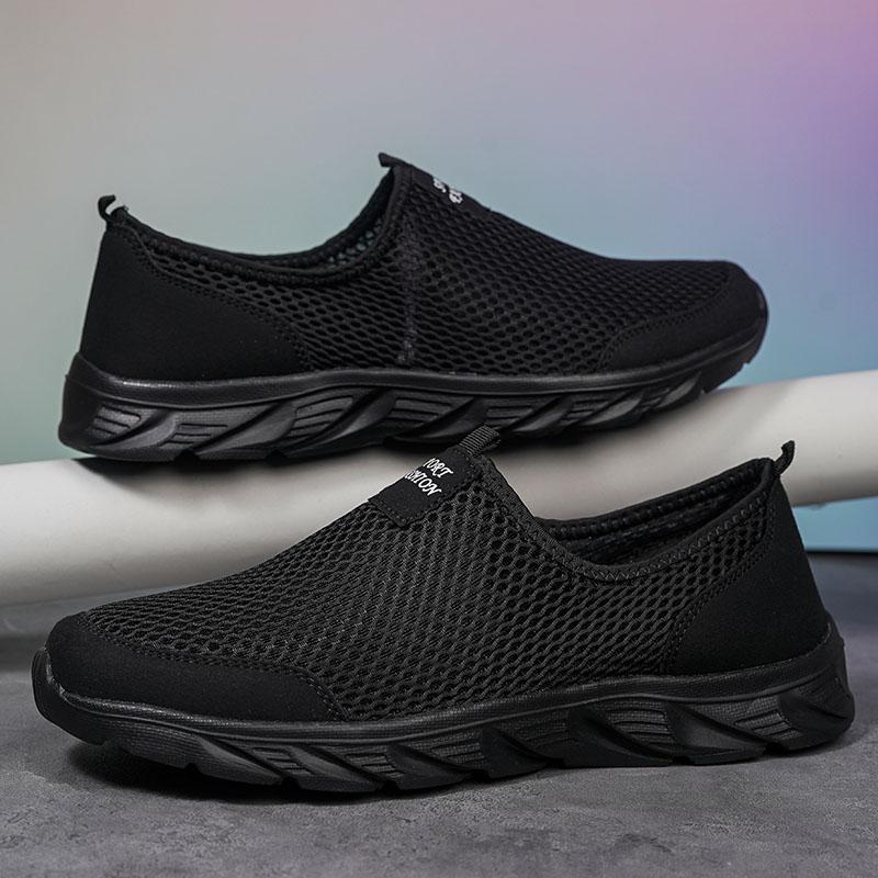 

Легкая мужская повседневная обувь, дышащие мужские повседневные кроссовки без шнуровки, Нескользящая мужская уличная прогулочная обувь на плоской подошве, размер 39-47 43