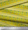 Soimoi Japan Crepe Satin Fabric Stripe,Floral & Filigree Damask Decor Fabric Printed Metre 42 Inch