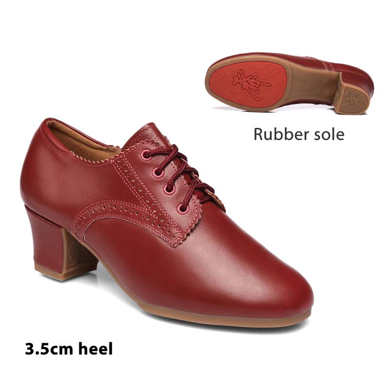 

Women Classic Round Toe High Quality Multicoloured Breathable Lace Heel Shoes Lady Sports Black Corium Leather Office Shoes 34