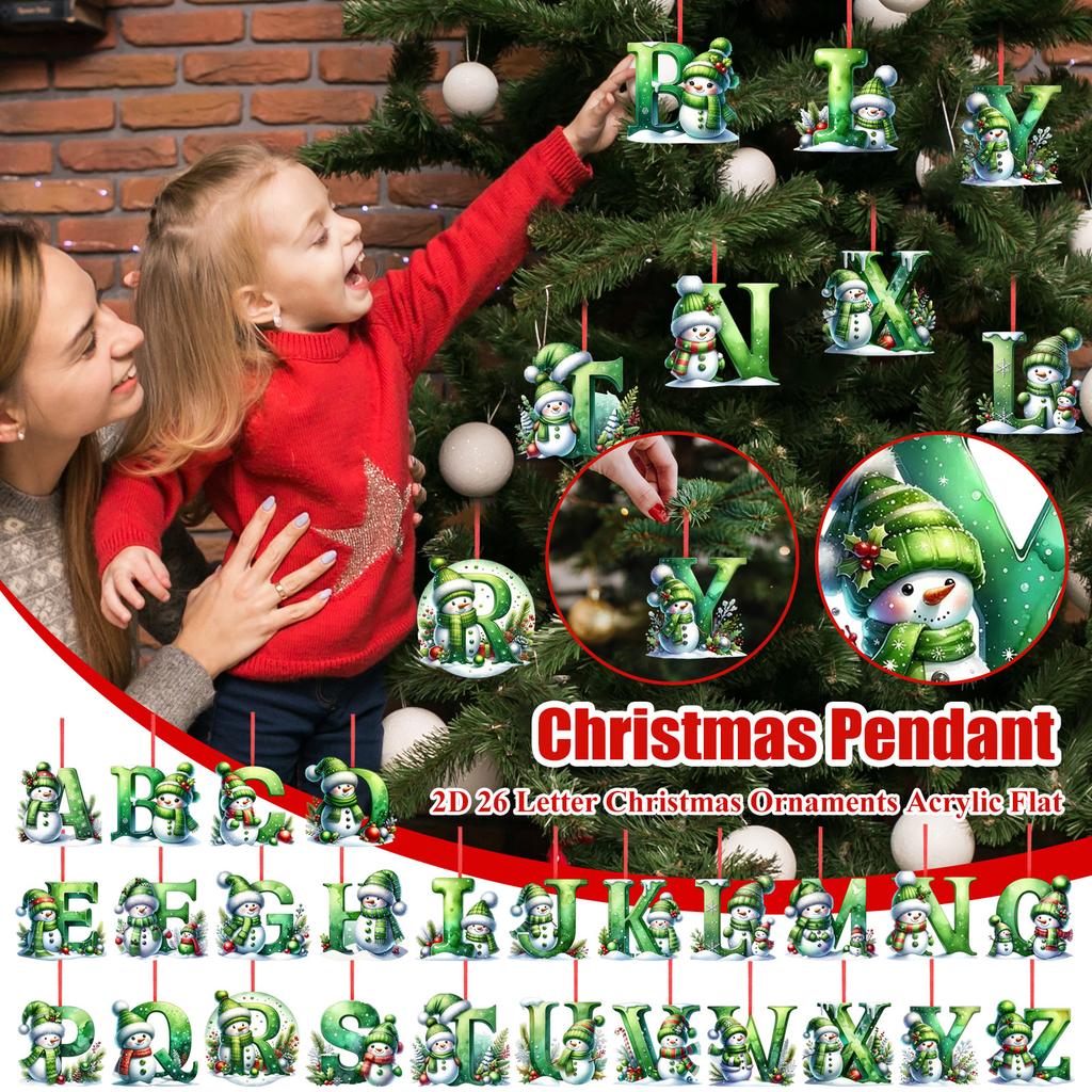 2D Christmas Decoration Pendant Christmas Tree Tag Theme Party Crafts Ornament