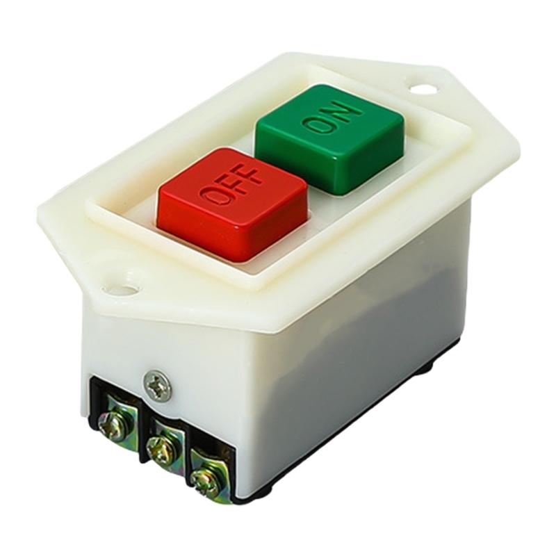 Start Stop Push Button Switches 380V 3 Phase 5A Waterproof Flushing Mount Switches for Benches Grinder & Industrial Equipment