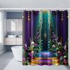 Enchanted Garden Waterproof Shower Curtain - Luxurious Orchids and Gold Accents, High-Quality Fabric, Durable and Stylish