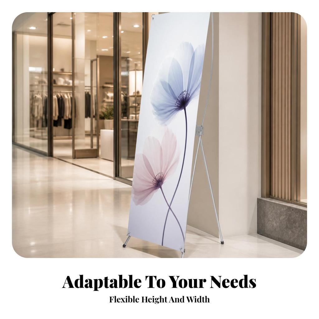 Cross-Frame Banner Stand Stable X Portable for Restaurants