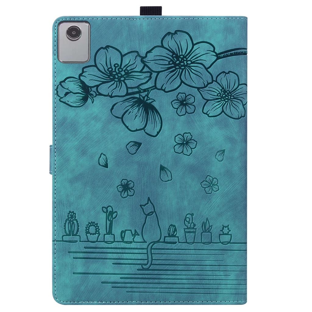 Für Lenovo Xiaoxin Pad 11 2025/Tab K11 Gen 2 TB336/Tab M11 Hülle Kartenfächer Leder Tablet Ständer Folio Cover Blume Katze