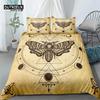 Gothic Skull Bedding Set Decorative Death Moth And Flowers Print Duvet Cover Personalized Skeleton Bones Butterfly Pillowcases