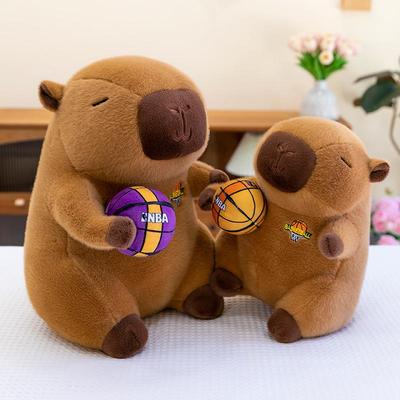 Cute Capybara Plush Toy Holding Basketball - New Style