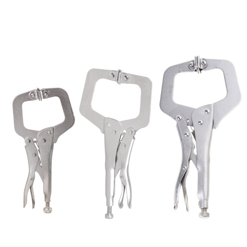 Locking C Clamp Locking Pliers Adjustable Welding Clamps Vises Regular Tip and Swivels Pad for Shop Home Farm Automotive