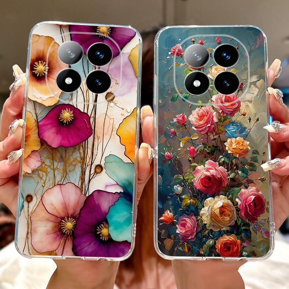 For Xiaomi Redmi Note 14 Pro+ Elegant Floral Butterfly Phone Case For Redmi Note14 Pro Plus 5G Soft Silicone TPU Cases