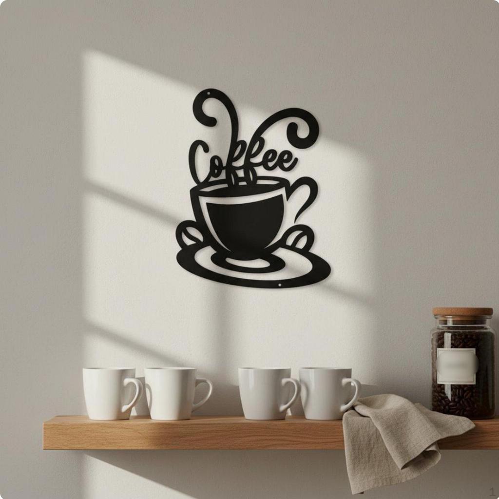 Décoration Murale Tasse à Café Design Ajouré Impact 3D Décoration Intérieure pour Café