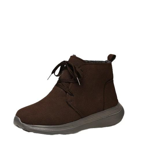 Fashion boots women's fur integrated women's shoes winter shoes mother cotton shoes women's winter velvet thickened warm soft leather soft sole