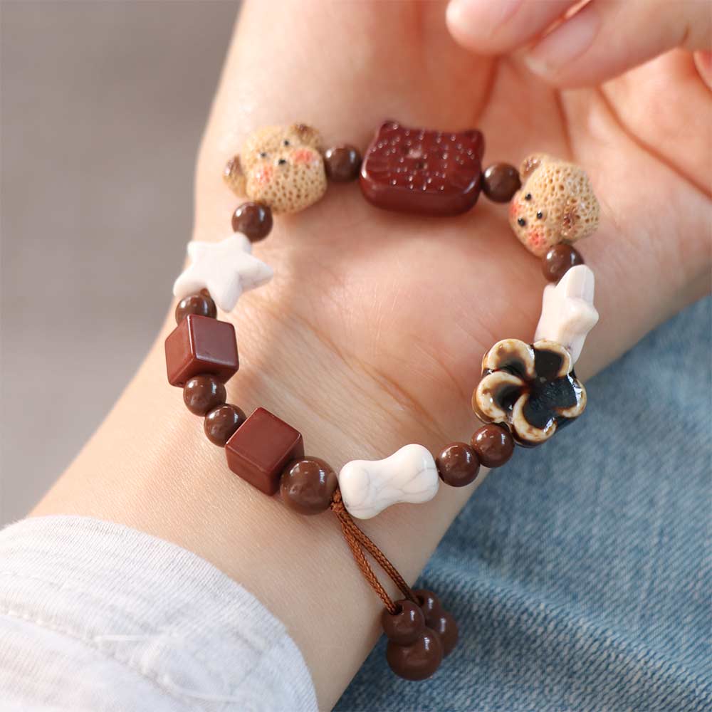 Resin Dog Beaded Bracelet Star Friendship Bracelet Sweet Biscuit Bear Bracelet Friends