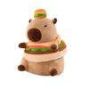Cartoon Hamburger Capybara Plush Toy With Short Pile Velvet For Kids Birthday Gift