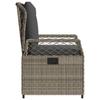 Garden Armchair 2 pcs Adjustable Grey Poly Rattan