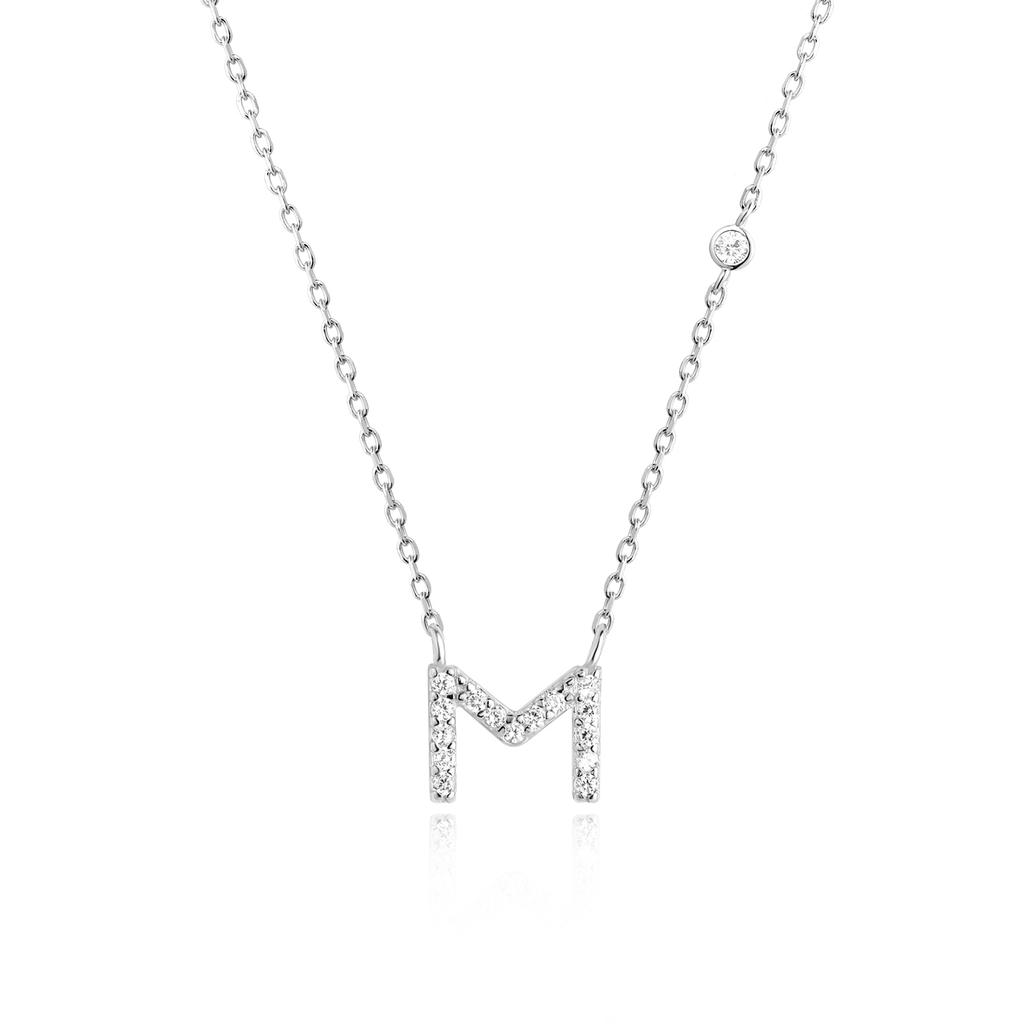 ANDYWEN 925 Silver Gold Small 26 Letters A- Z Zircon CZ Pendant Monogram Necklace Me Initial Alphabet M A Jewelry