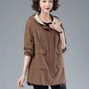 Women's Mid-Length Drawstring Trench Coat - Double-Layer, Casual, and Versatile for Spring/Autumn