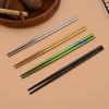 12Pcs Household Black Gold Cutlery Set Flatware Chopsticks Spoon Stainless Steel Dinnerware Set Luxury Korean Tableware Set