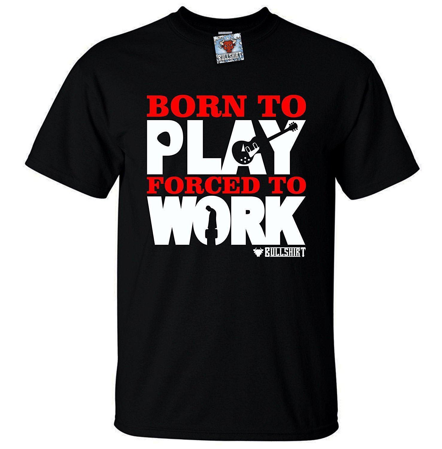 Born To Play Guitar T-Shirt Mens Womens Tees Top - Funny Fun gift joke music instrument present play XL