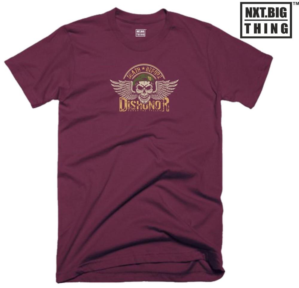 Death Before Dishonor T Shirt Casualwear Skull Army Military Heroes Fun Gift Top
