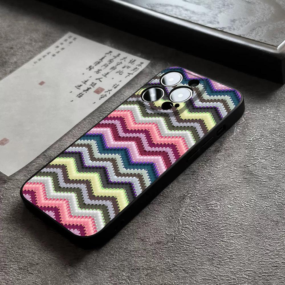Granny Square Crochet Phone Case For 14 Pro Max For Apple Iphone 16 15 Po Max 12 Mini 11 13 Pro Xr X Xs 8 7 Plus Back Cover