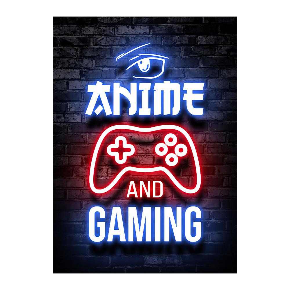 Neon Gaming Gamer Wandkunst Poster Drucke Gamer Leinwandmalerei Leinwandbild für Kinder Jungenzimmer Dekoration Spielzimmer Cuadros
