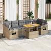 VidaXL Garden Lounge Set with Cushions 8 Pcs Beige Braided Resin 3327125